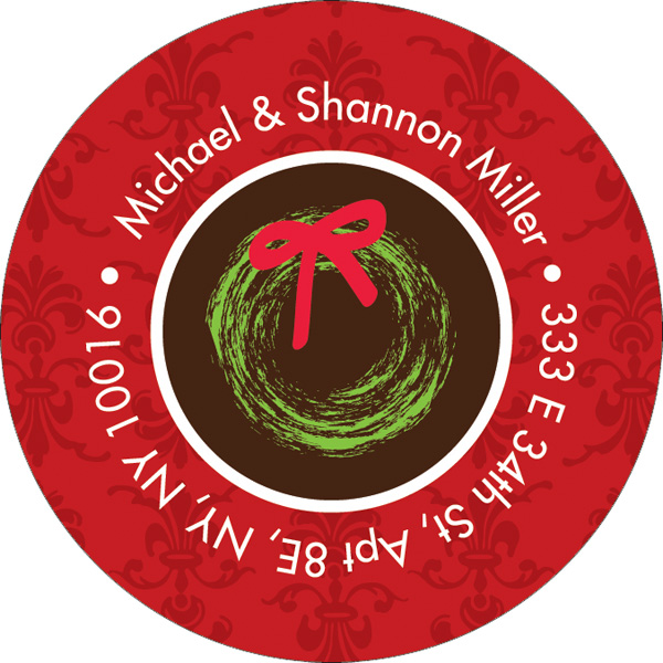 My Festive Wreath Christmas Address Labels