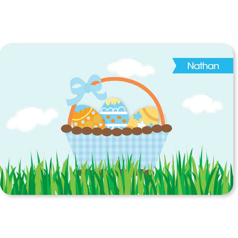 A Cute Blue Easter Basket Kids Placemat