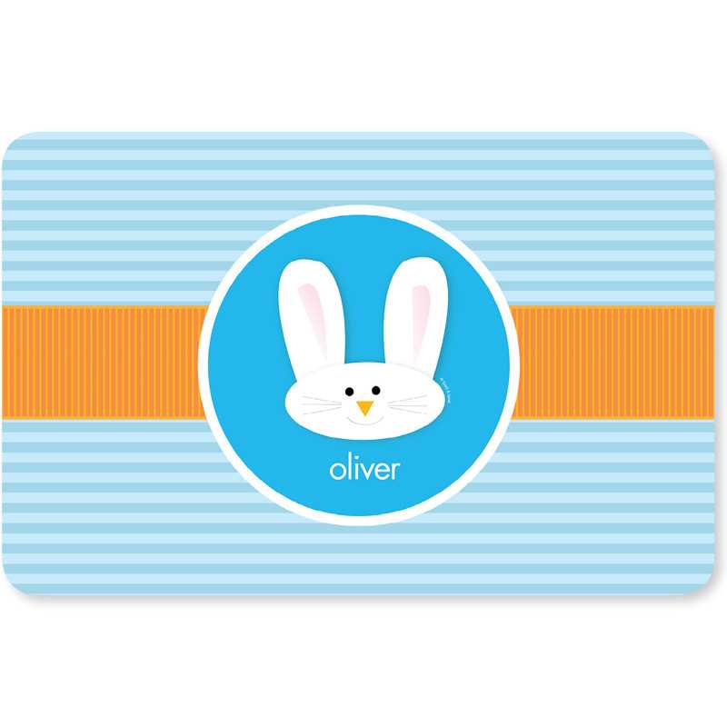Smiley Bunny Blue Kids Placemat