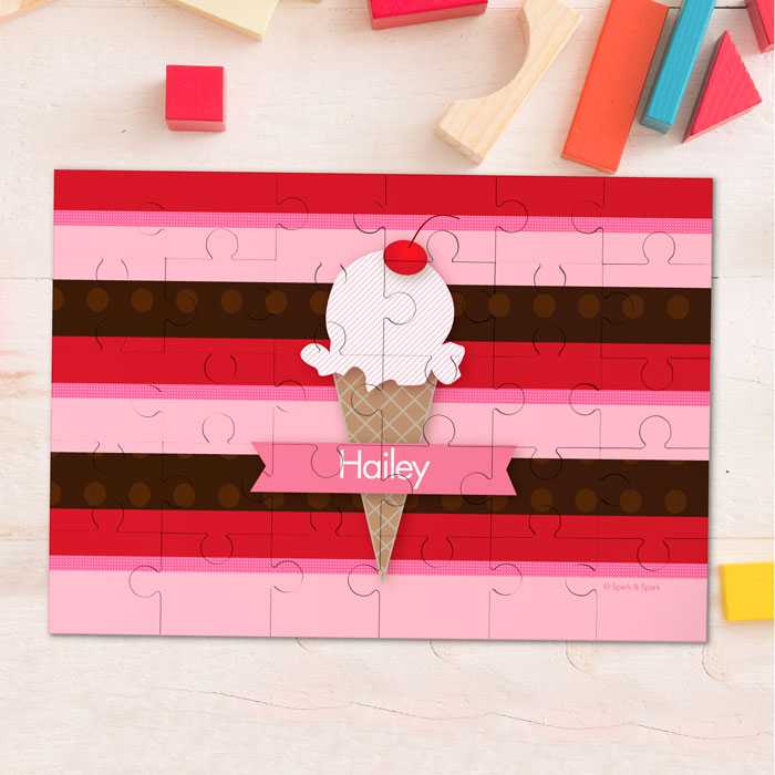 Strawberry Cone Personalized Puzzles