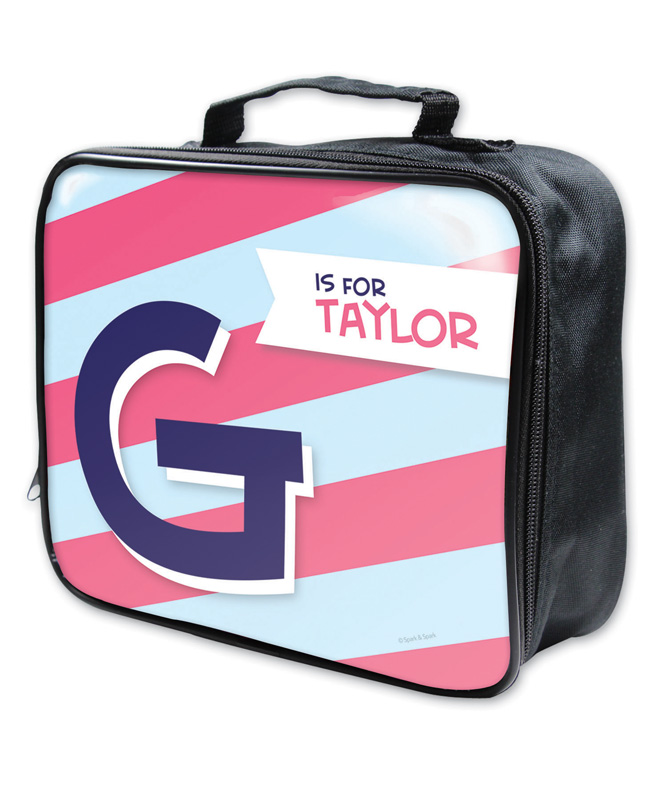 Double Initial Stripes Blue Soft Lunch Bag