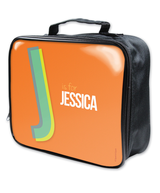 Double Initial Orange Soft Lunch Bag