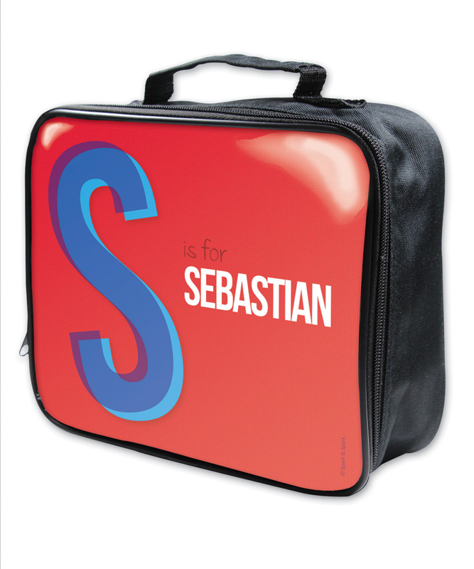 Double Initial Red Soft Lunch Bag