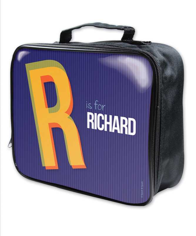 Double Initial Blue Soft Lunch Bag