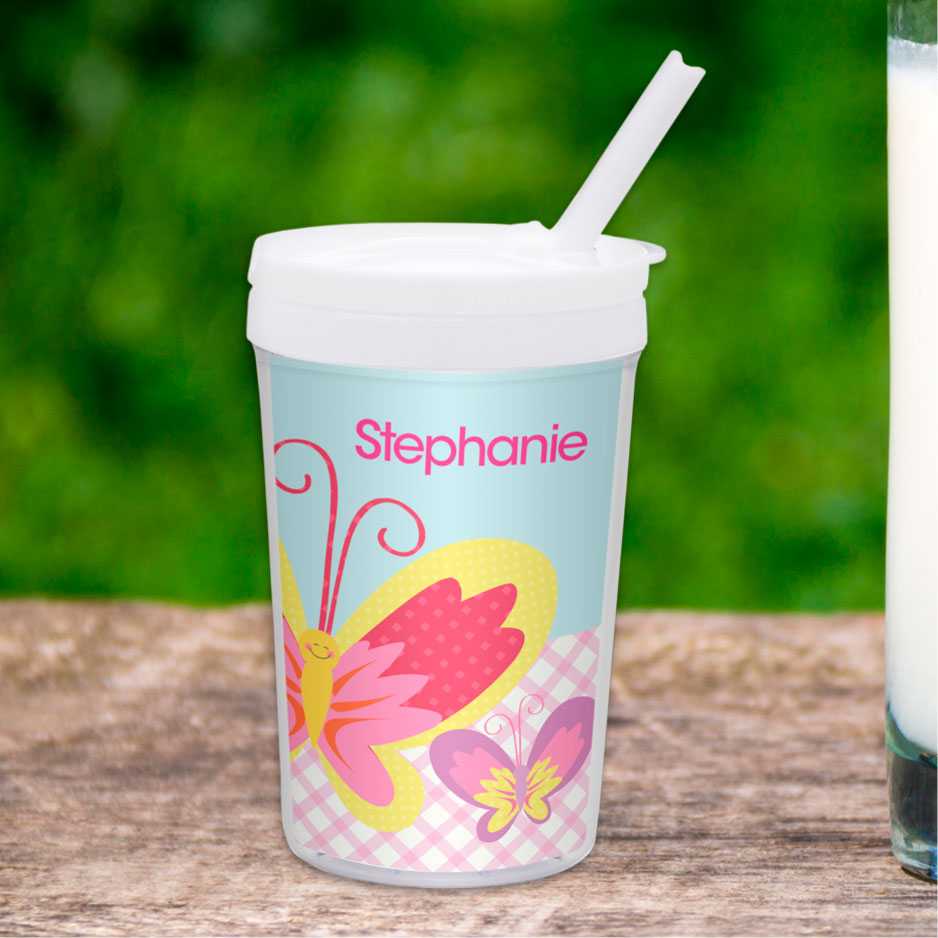 Smiley Butterfly Toddler Cup