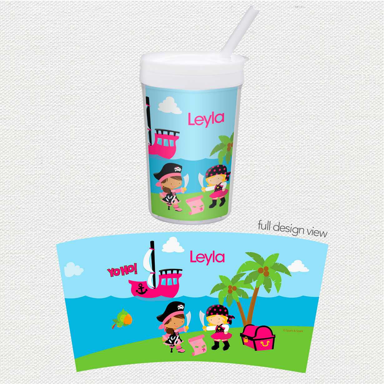 Yo Ho Pirate Girl Toddler Cup