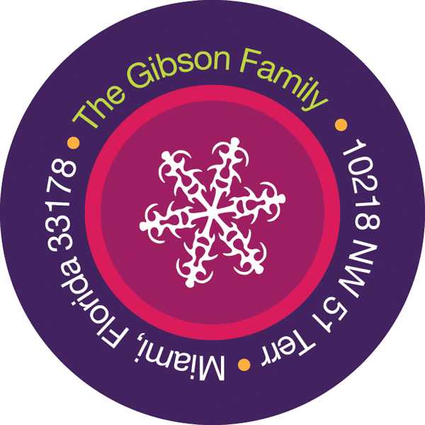Ribbon Snowflakes Christmas Address Labels