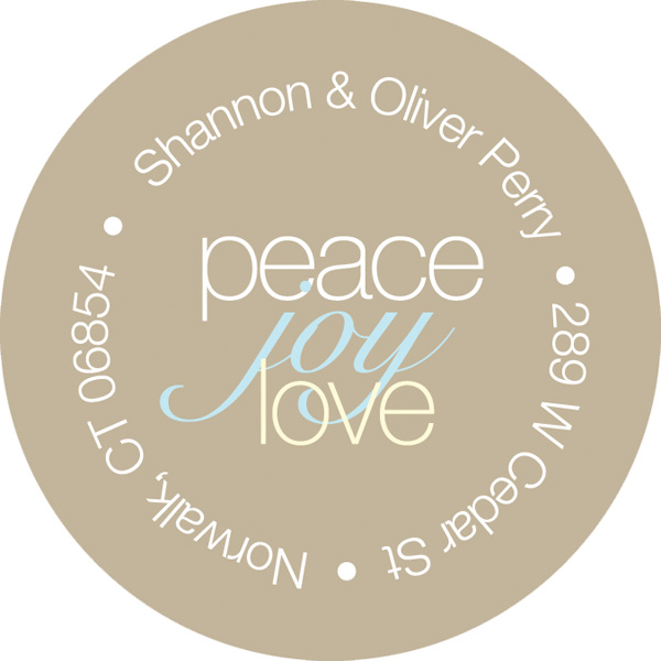 Minimal Nativity Khaki Christmas Address Labels