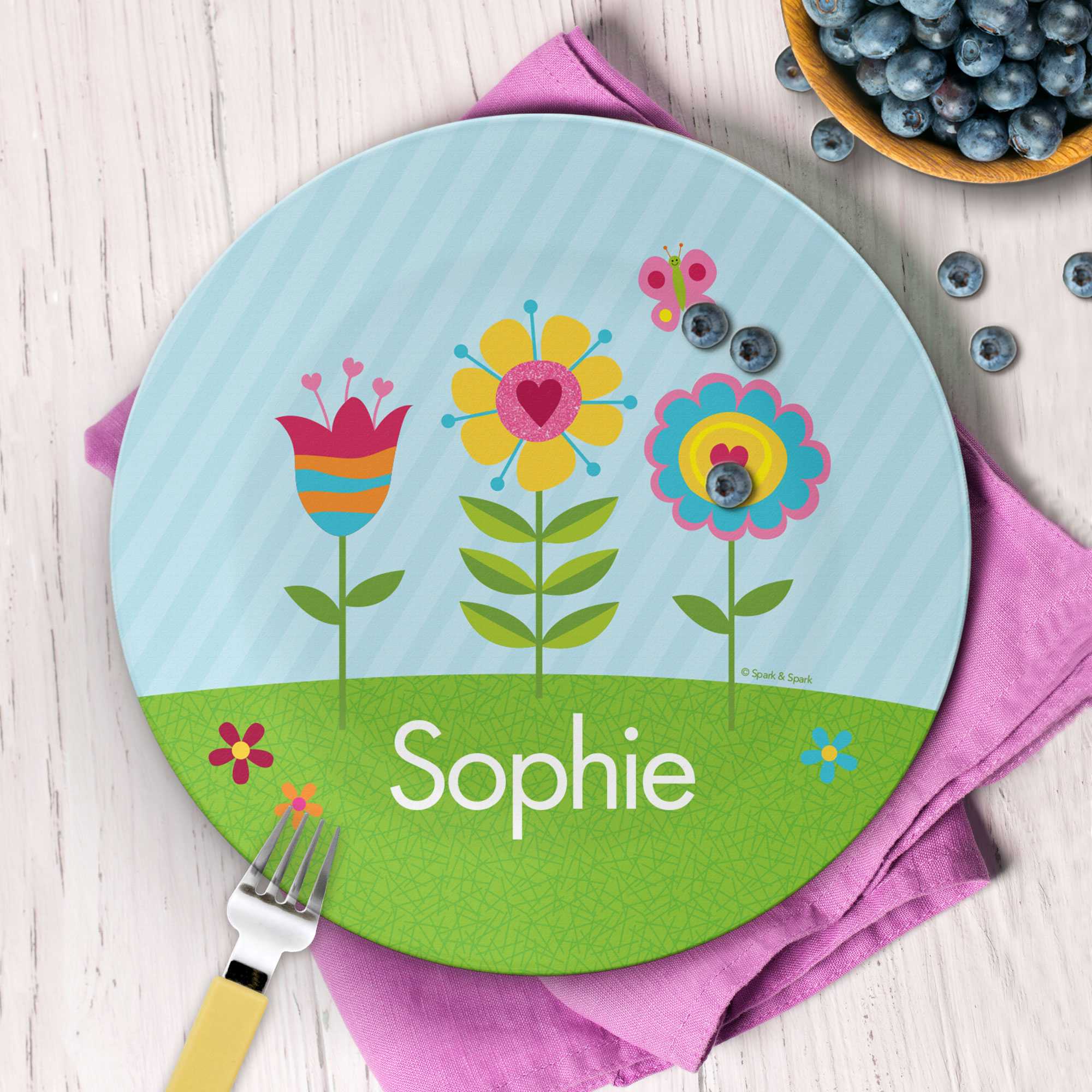 Spring Blooms Custom Plate for Girls