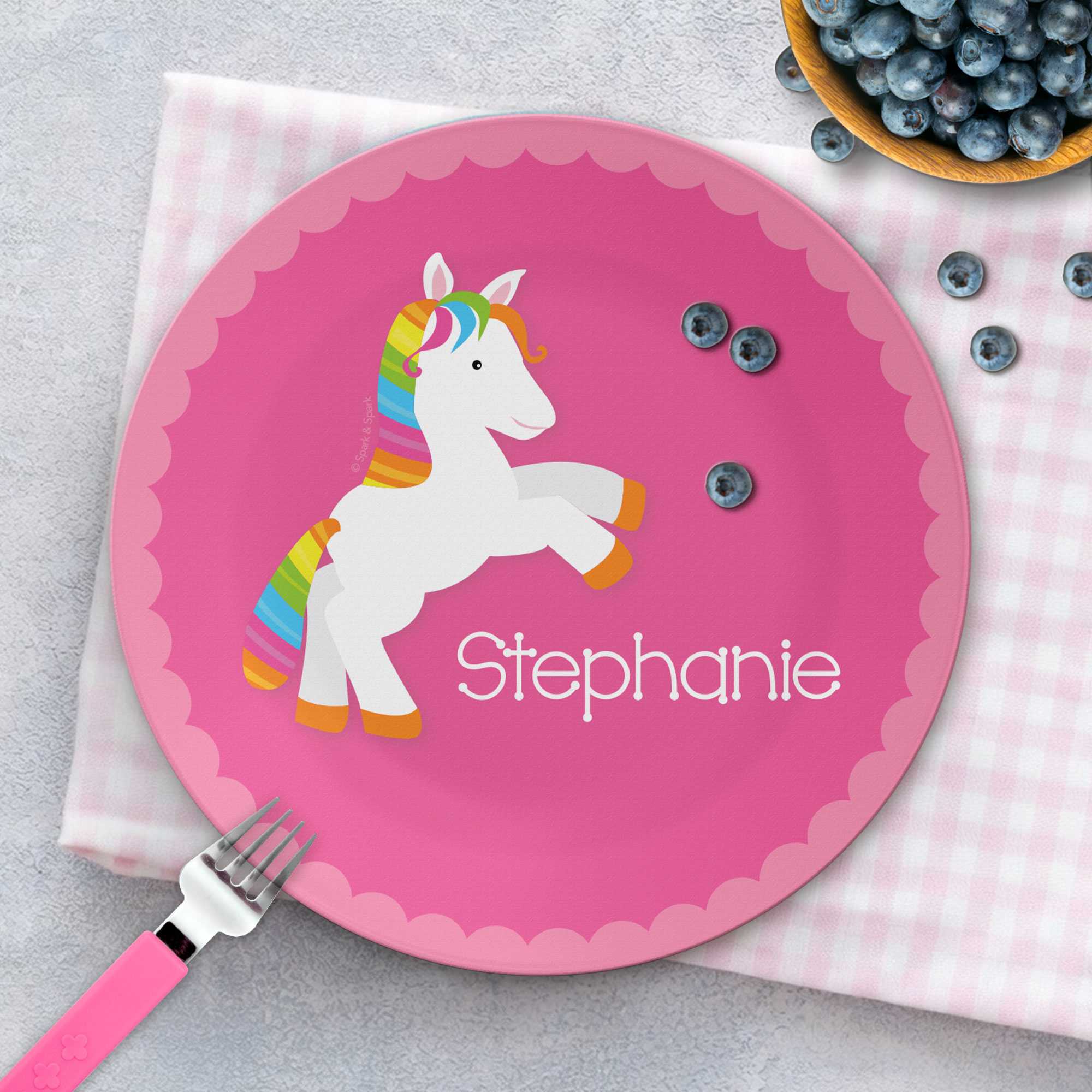 Playful Pony Custom Plate for Girls