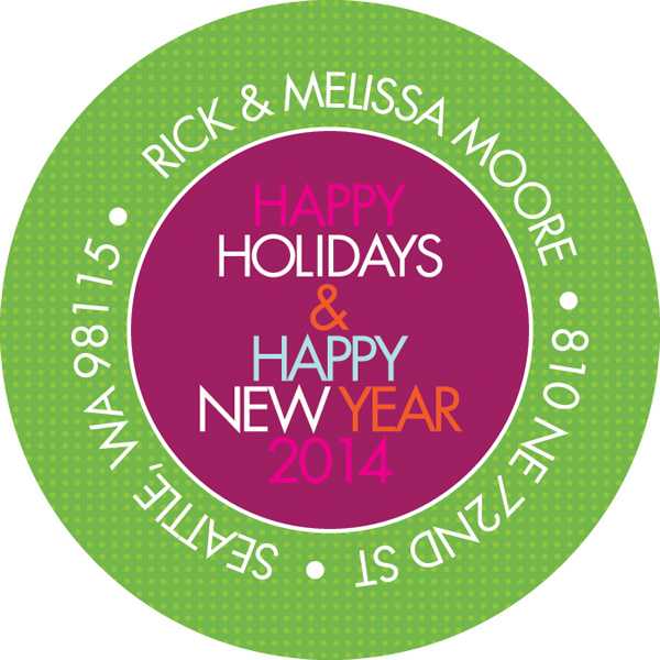 Hanging Ornaments Green Christmas Address Labels