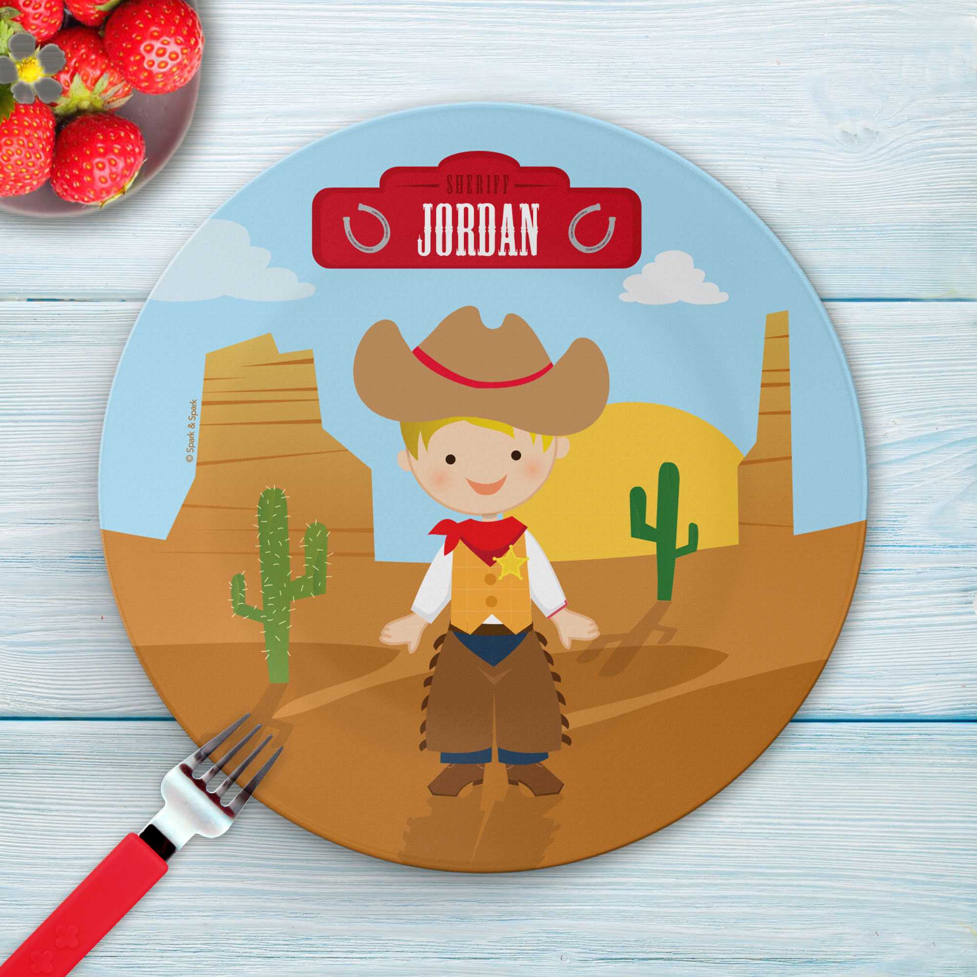 Cowboy Personalized Boys Plate