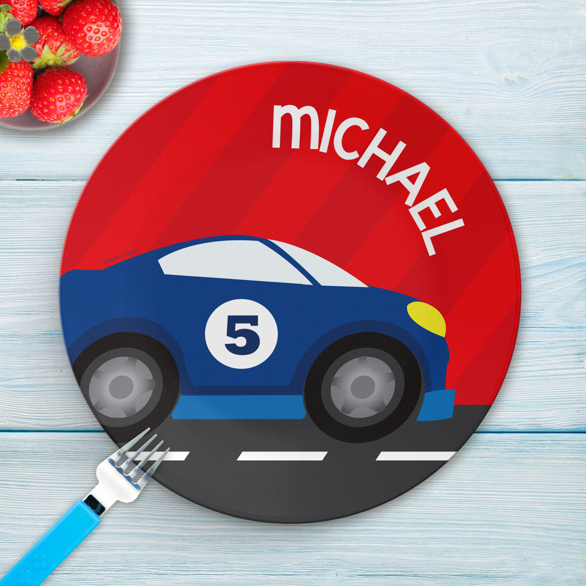 Super Fast Car Kids Plate