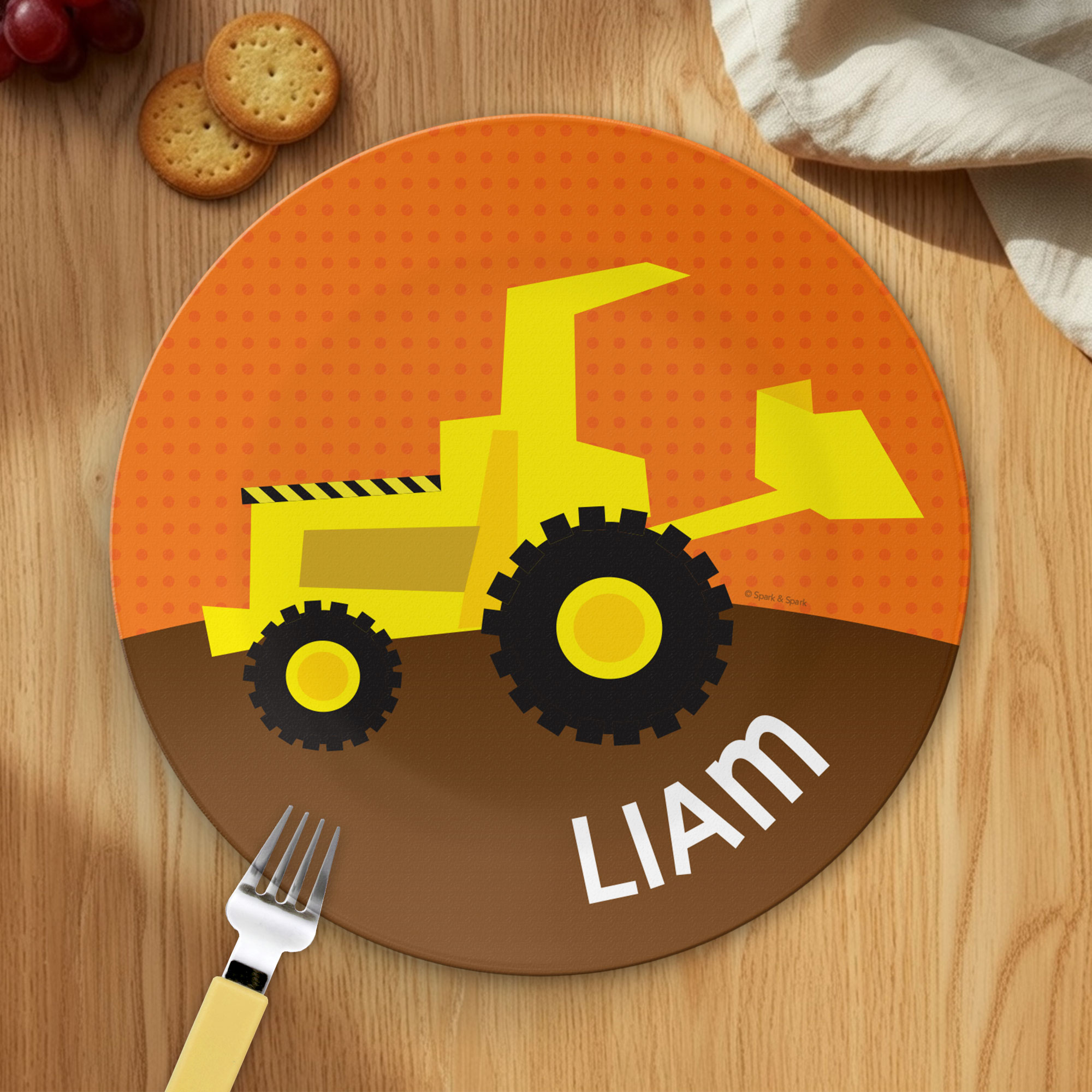 Fun Tractor Kids Plate