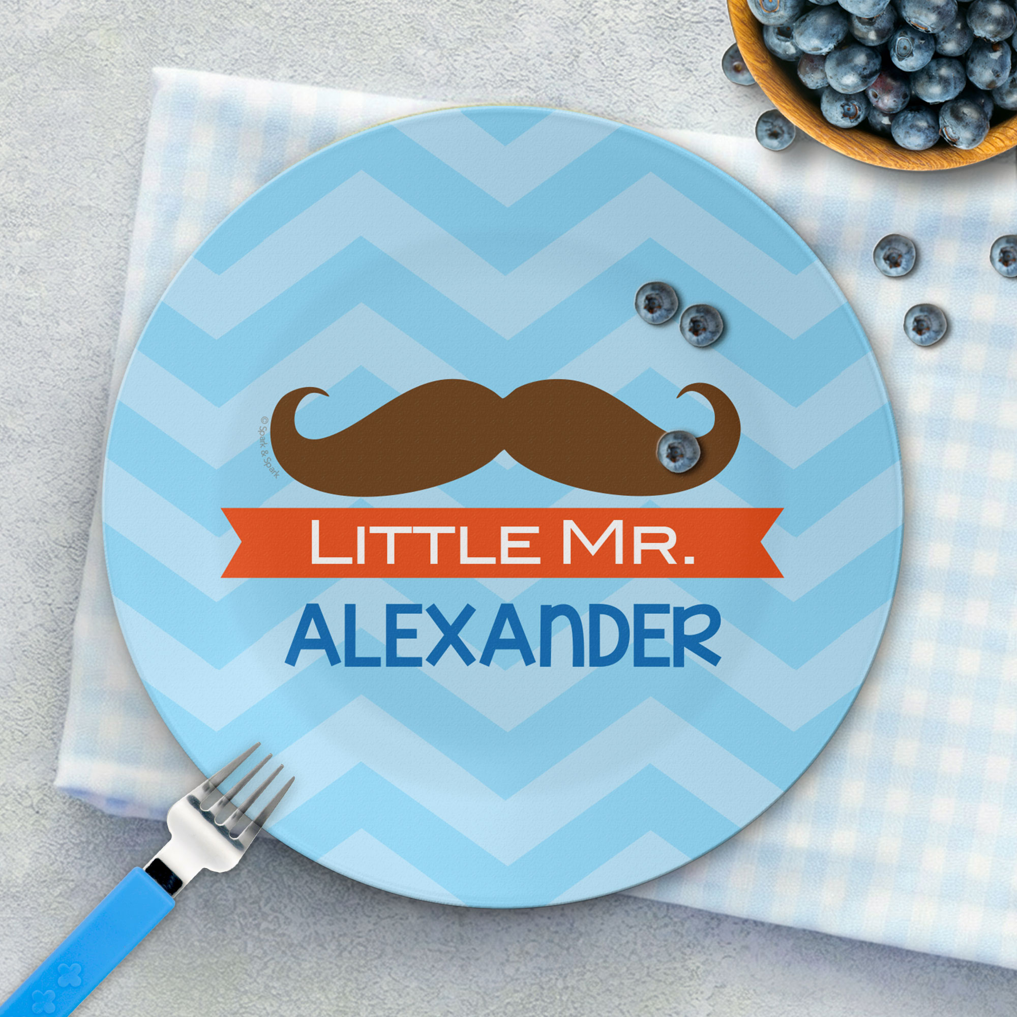 Little Mr. Mustache Kids Plate
