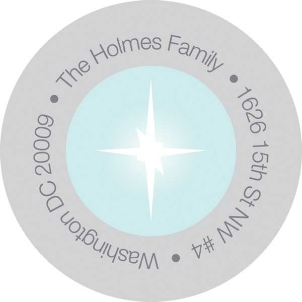 Layered Three Kings Blue Christmas Address Labels