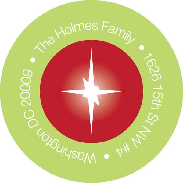 Layered Three Kings Red Christmas Address Labels
