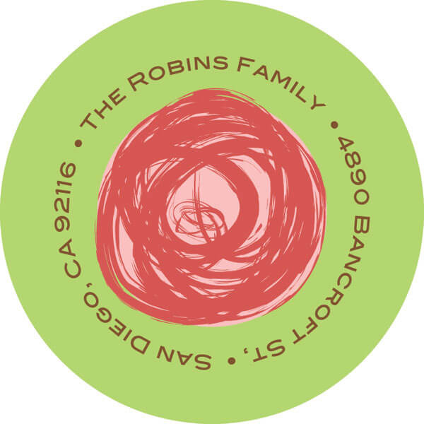 Modern Circles Pink Christmas Address Labels