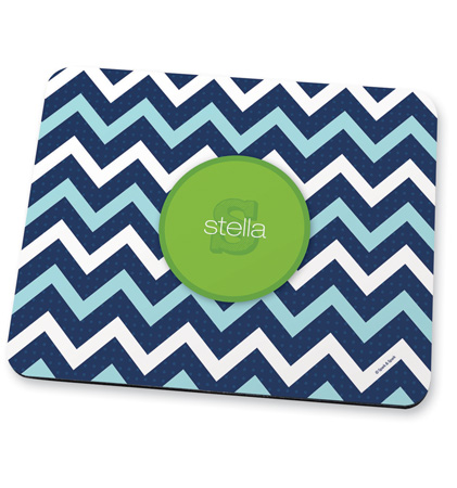 Mod blue chevrons Mouse Pad