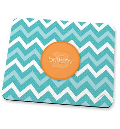 Mod aqua chevrons Mouse Pad