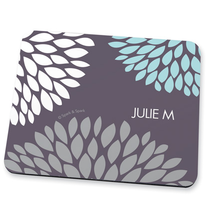 Pom Pom flowers Grey Mouse Pad