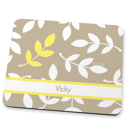 Leafy Bunch Yellow Mouse Pad