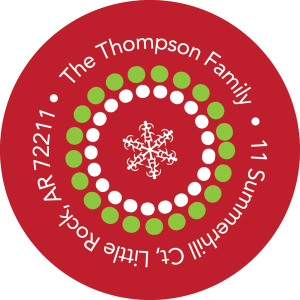 Photo Ornaments Red Christmas Address Labels