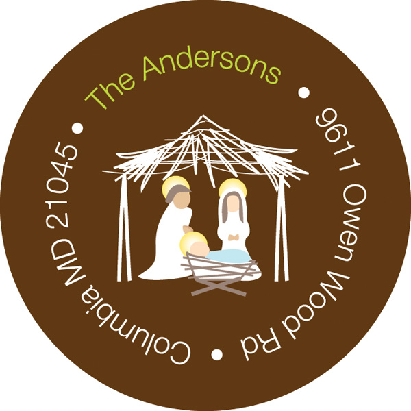 Nativity Set Christmas Address Labels