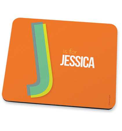 Double Initial Orange Mouse Pad