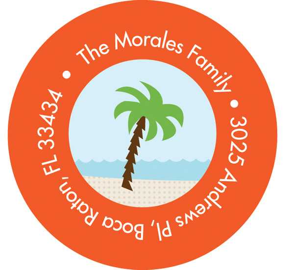 Tropical Wishes Christmas Address Labels