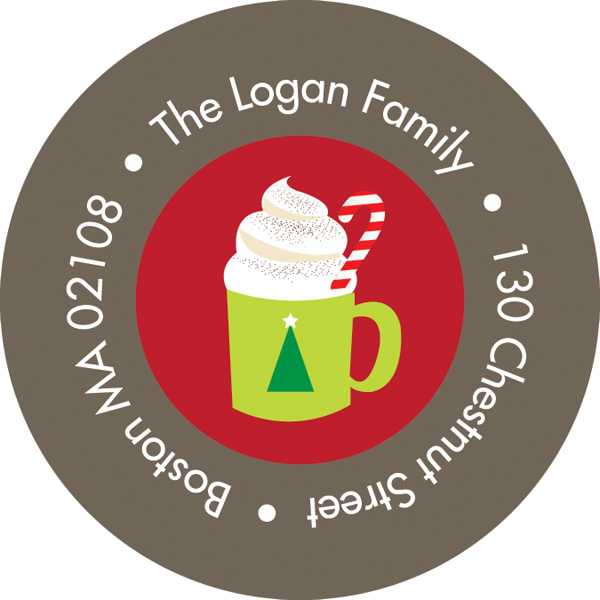 Yummy Hot Chocolate Christmas Address Labels