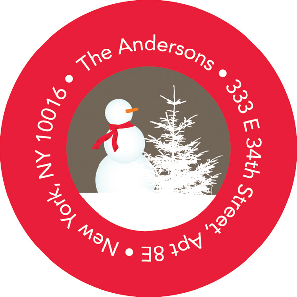 Snowy Day Khaki Christmas Address Labels