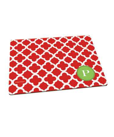 Elegance in Red Quatrefoil Cutting Board