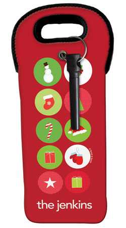 Christmas Symbols Wine Tote