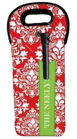 Red Damask Wonder Wine Tote