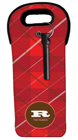 Red Modern Initial Wine Tote