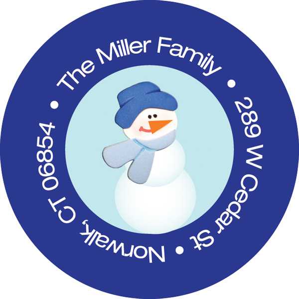 Snowman In The Snow Christmas Address Labels
