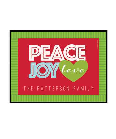 Peace, Joy and Love Doormat