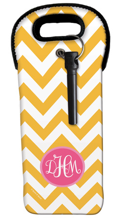 Classic Yellow Chevron Wine Tote