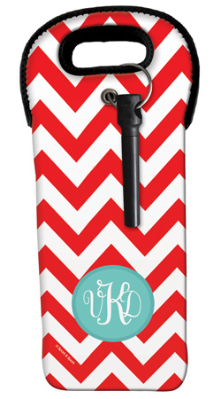 Classic Red Chevron Wine Tote