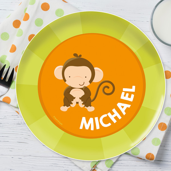 Cute Baby Monkey Kids Plate