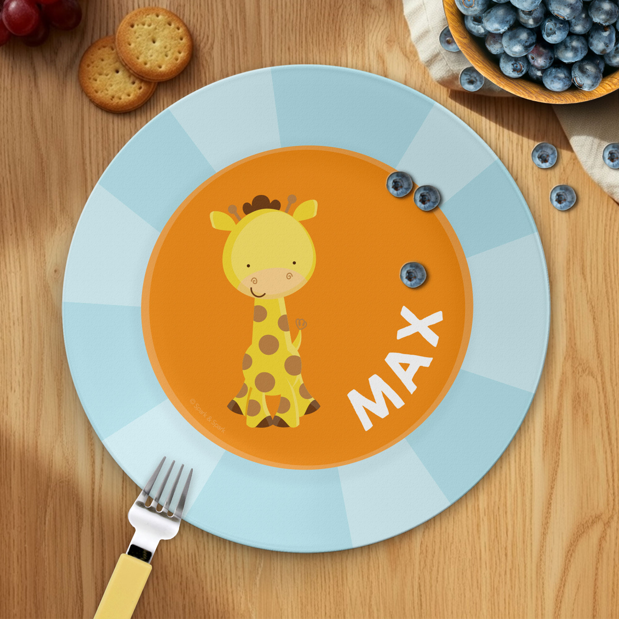 Cute Baby Giraffe Kids Plate