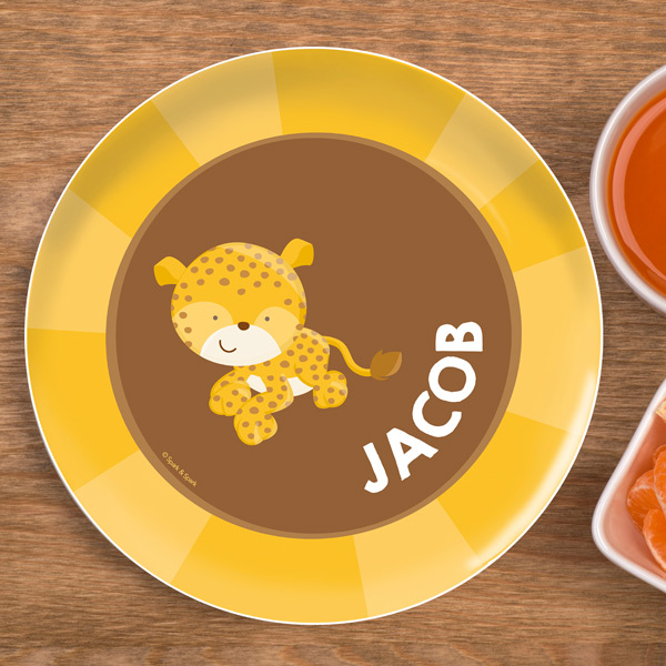 Cute Baby Cheetah Kids Plate