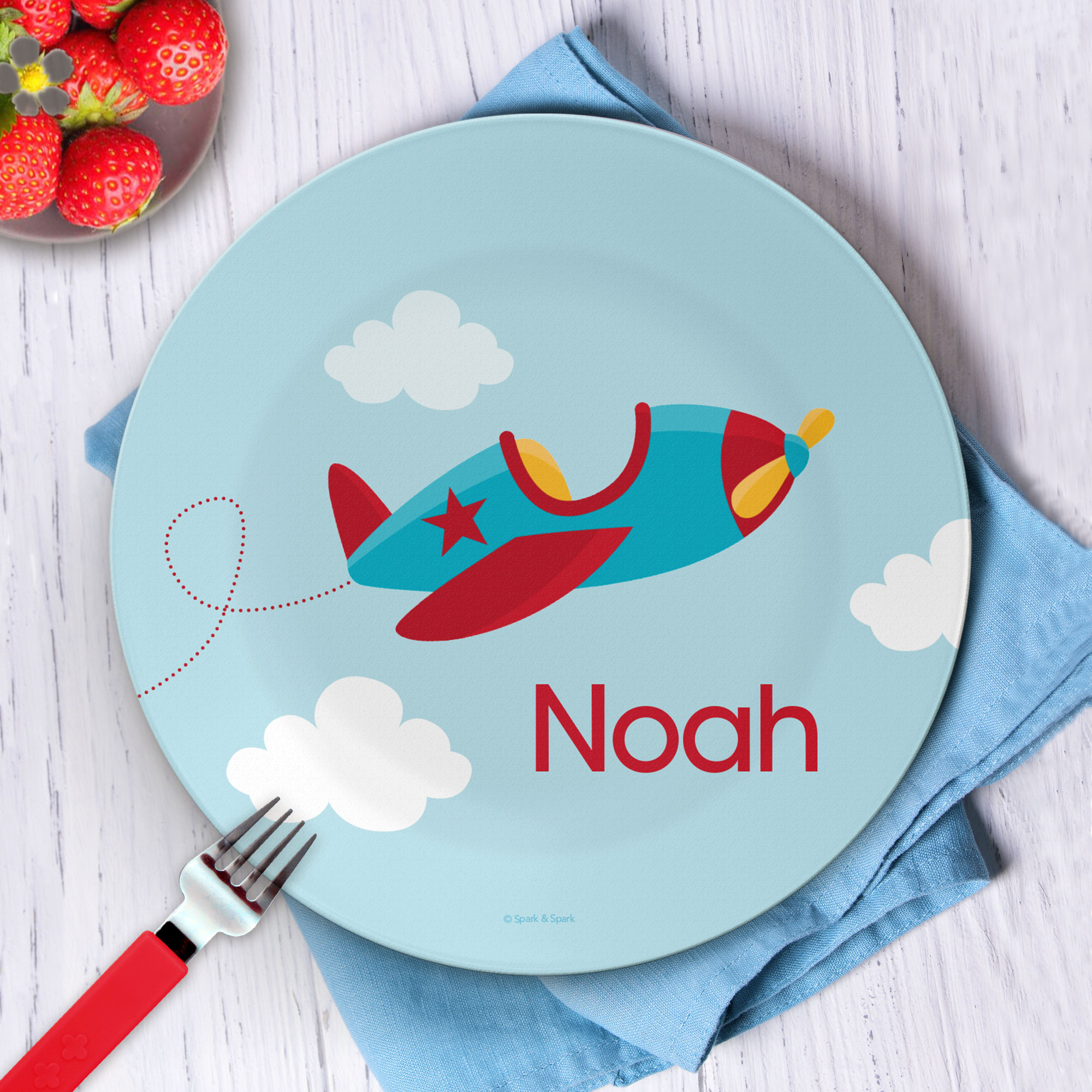 Fly Little Plane Kids Plate
