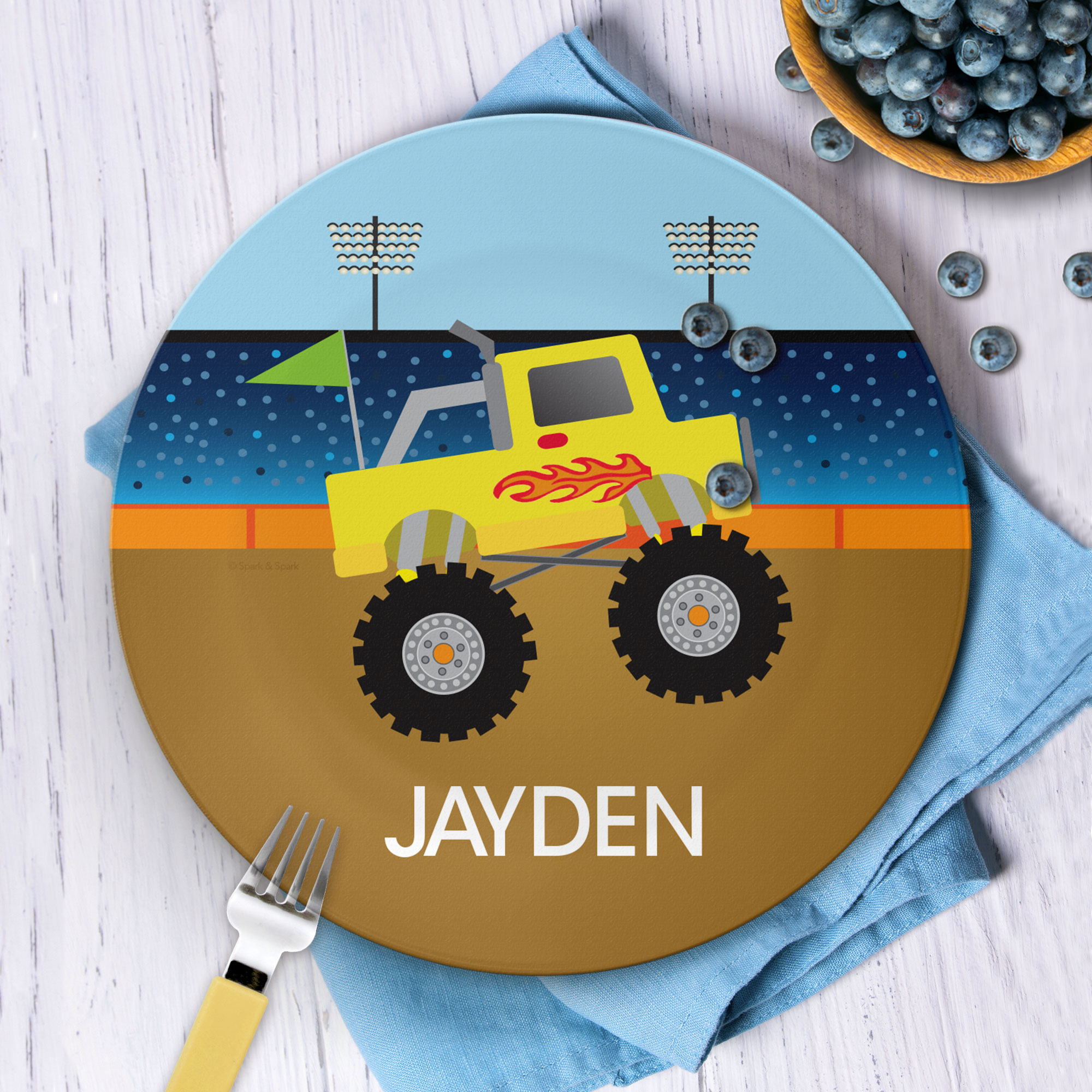 Monster Truck Kids Plate