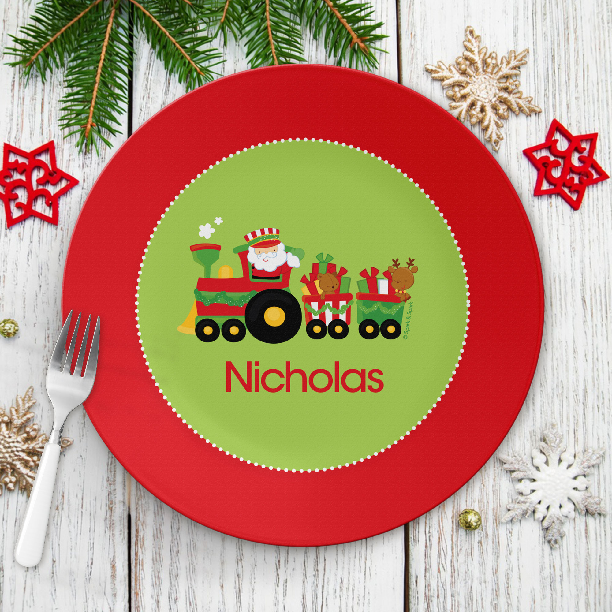 My Cute Xmas Train Kids Plate