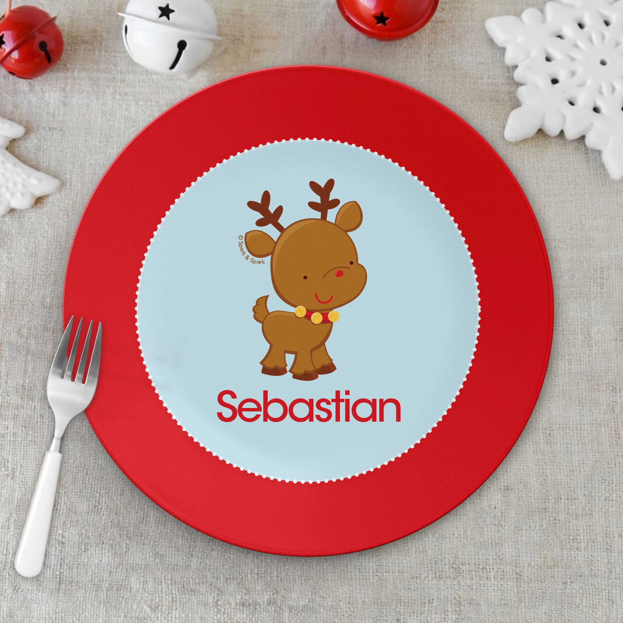 Sweet Baby Blue Deer Kids Plate