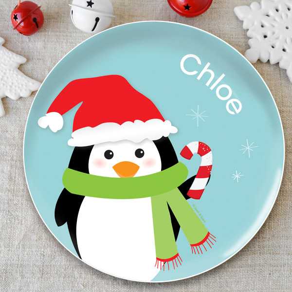 Hello from Mr. Penguin Kids Plate