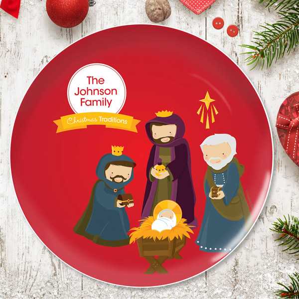 The Three Kings Tradition Personalized Christmas plate