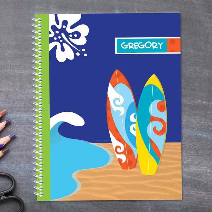 Surf The Waves Blue Kids Notebook